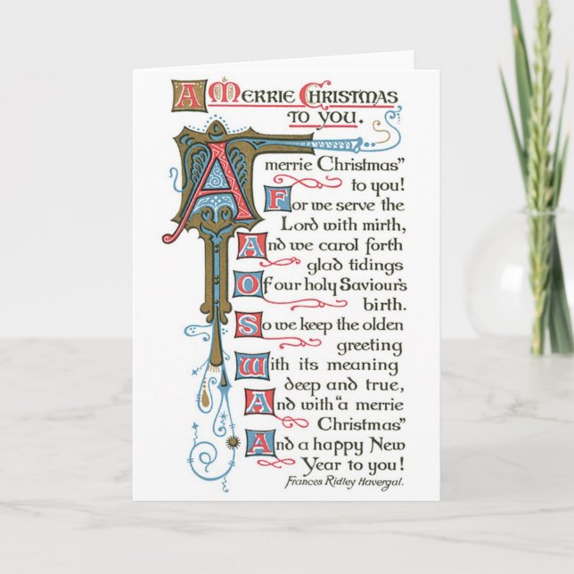 029 Vintage Christmas Card Illuminated Manuscript (Front)