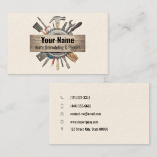 02-2021 Customizable handyman contractor tools v3 Business Card