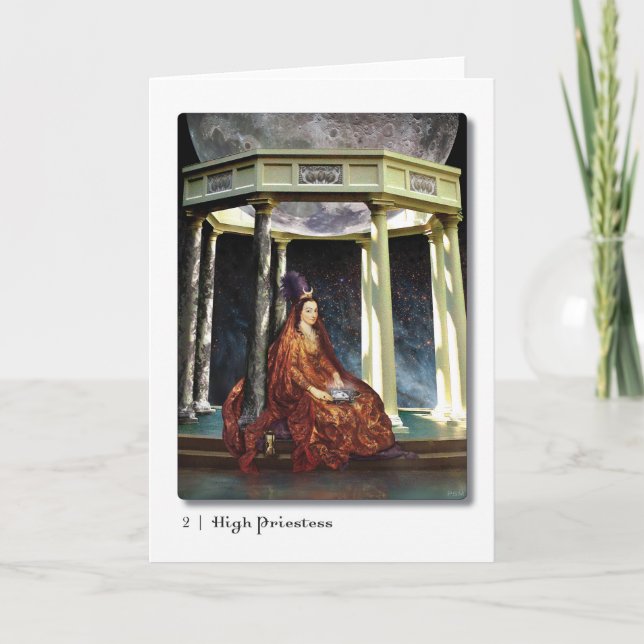 02 High Priestess Tarot Greeting Card (Front)