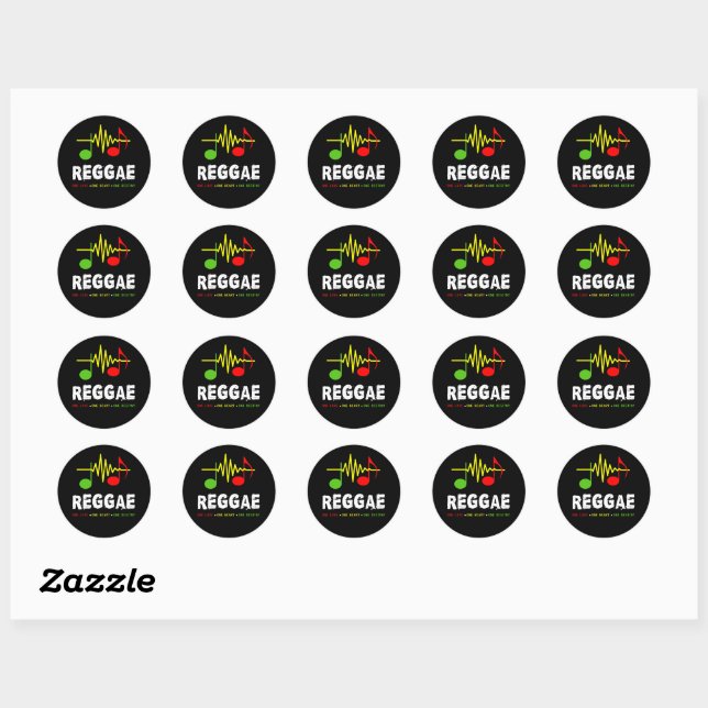 02 Reggae Soundwave Classic Round Sticker (Sheet)