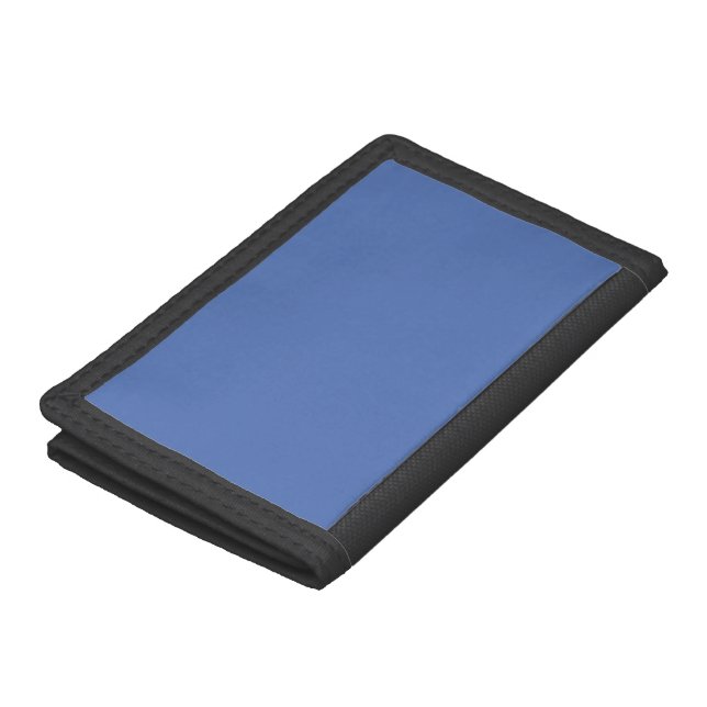 #032 Flat Blue Color Collection Trifold Wallet (Top)