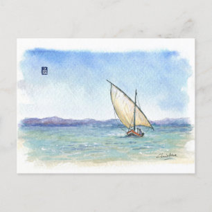 (037) Latin Sailboat Postcard
