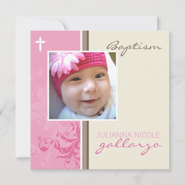 039 Celia :: Baptism Invite - posh 2SQ V3 (Front)