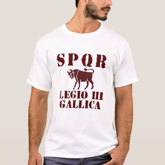 03 Julius Caesar's 3rd Gallica Legion - Roman Bull T-Shirt (Front)