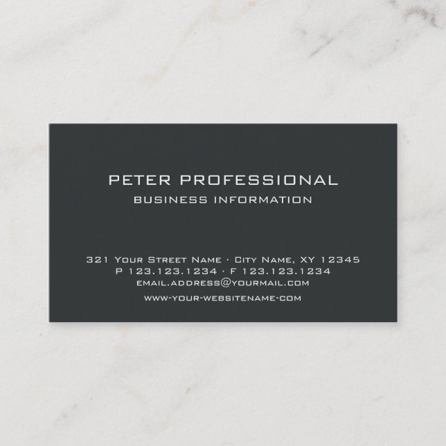 03 Modern Professional Business Card dark grey (Front)