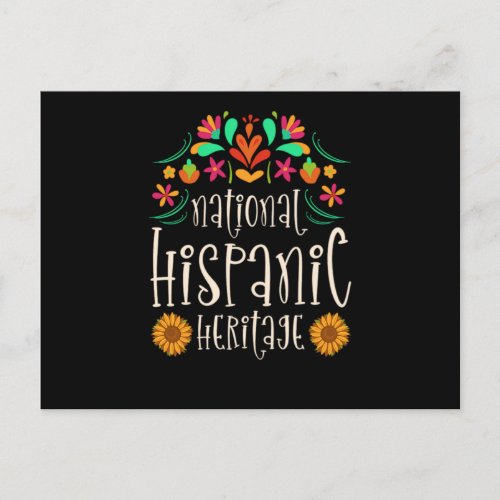 03National Hispanic heritage Month all countries Announcement Postcard