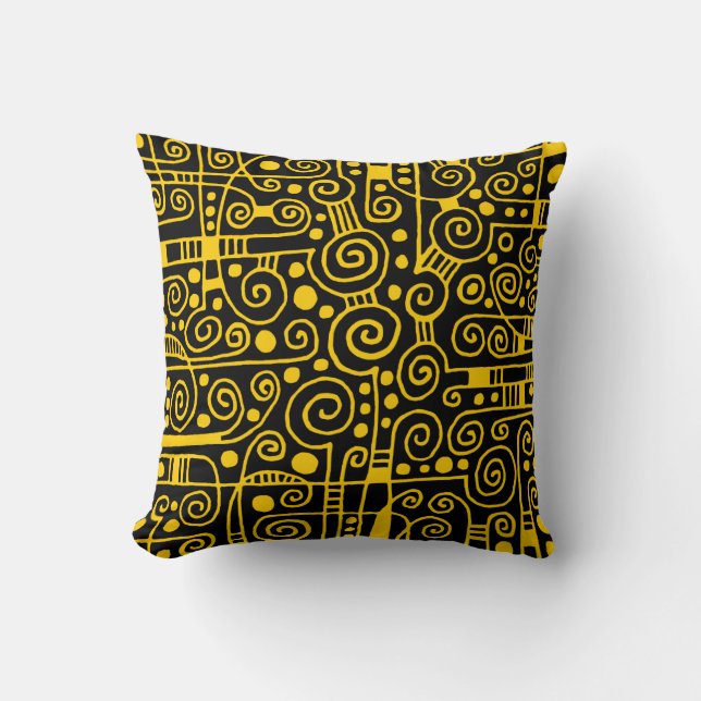 040512 - Amber on Black Throw Pillow (Front)