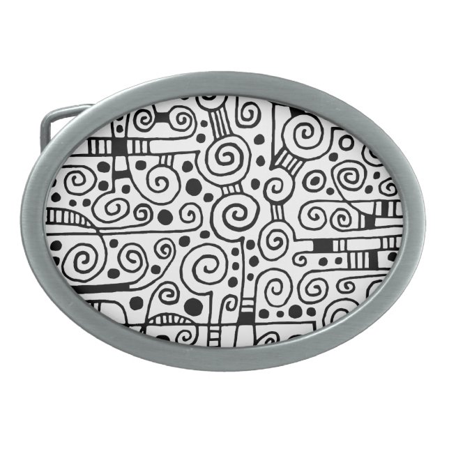 040512 - Black on White Belt Buckle (Front)