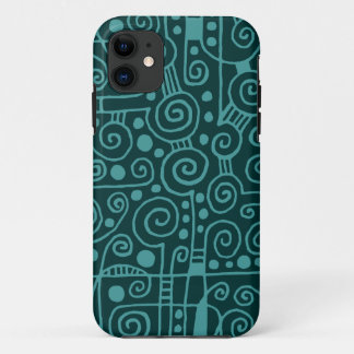 040512 - Ocean Green on Dark Green iPhone 11 Case