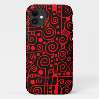 040512 - Red on Black iPhone 11 Case