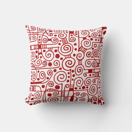 040512 _ Ruby Red on White Throw Pillow