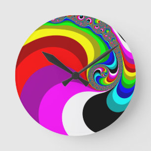 040 Obama - Fractal Art Round Clock