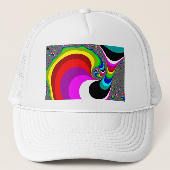 040 Obama - Fractal Art Trucker Hat (Front)