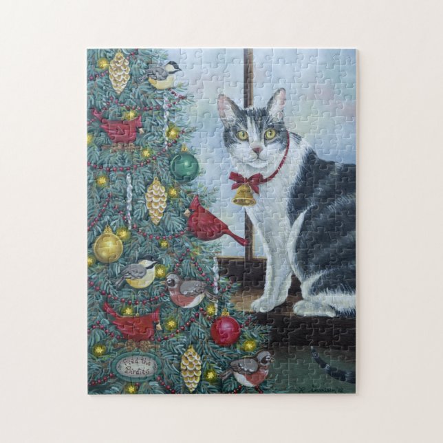 0417 Christmas Cat Jigsaw Puzzle (Vertical)