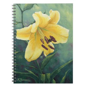 0422 Yellow Lily Notebook by RuthGarrison at Zazzle
