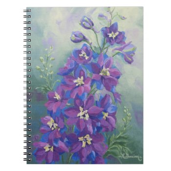 0429 Purple Delphinium Notebook by RuthGarrison at Zazzle