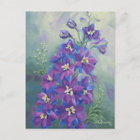 0429 Purple Delphinium Postcard