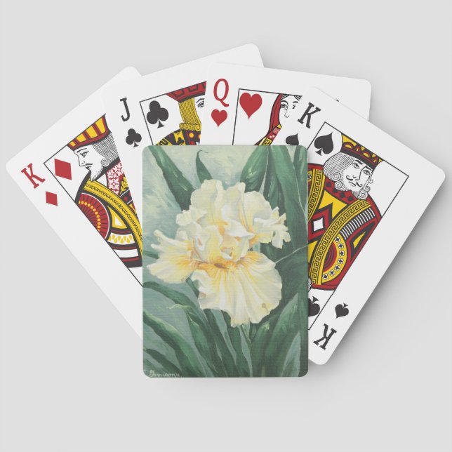 0434 Cream Iris Poker Cards (Back)