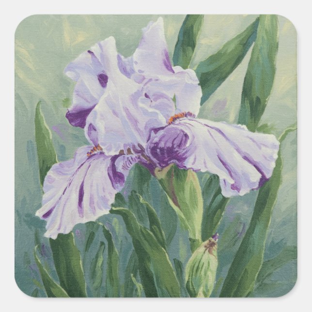 0440 Purple Iris Square Sticker (Front)