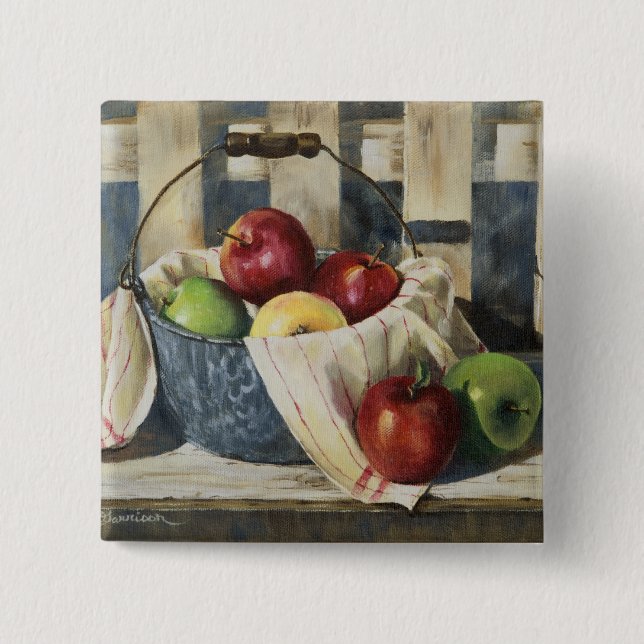 0449 Apples in Enamelware Pail Button (Front)
