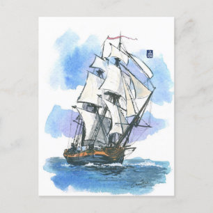 (045) HMS Surprise Tall Ship Postcard