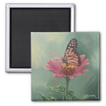 0465 Monarch Butterfly On Zinnia Magnet at Zazzle