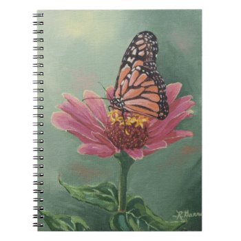 0465 Monarch Butterfly On Zinnia Notebook by RuthGarrison at Zazzle