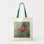 0465 Monarch Butterfly On Zinnia Tote Bag at Zazzle