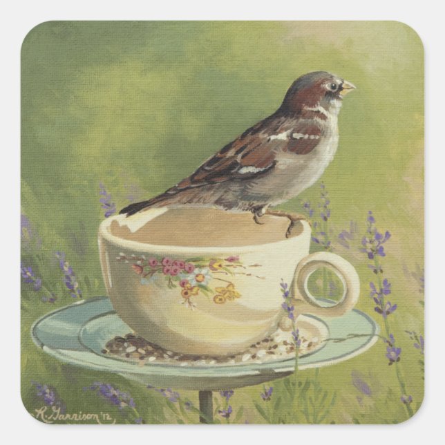 0470 Sparrow Square Sticker (Front)