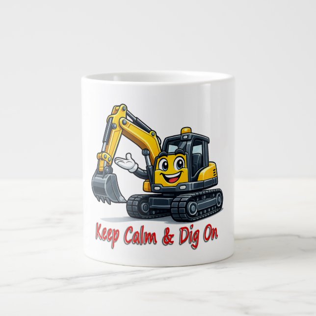 0499AC20A1  Happy Forklift Cartoon Mascot Giant Coffee Mug (Front)