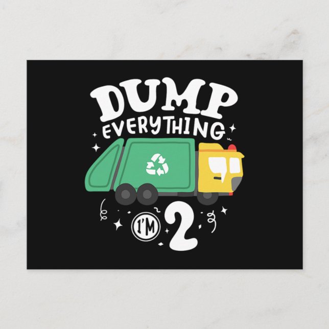 04.Garbage Truck for a Garbage Trucks Fan Invitation Postcard (Front)