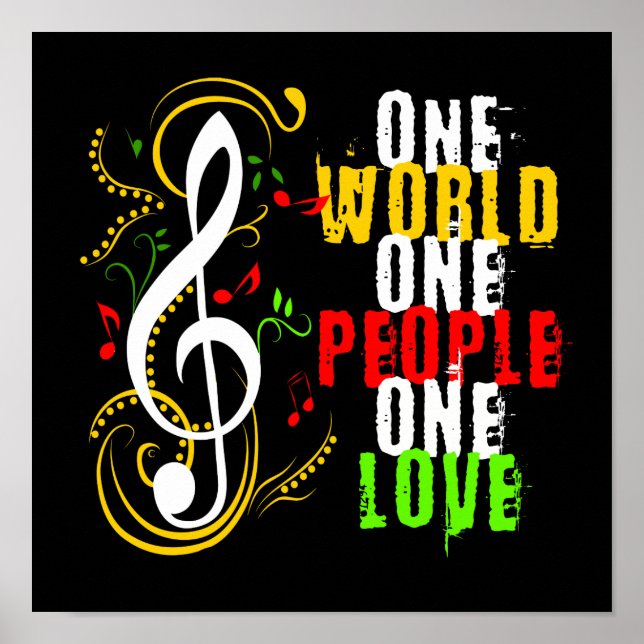 04 Reggae Music Clef Poster (Front)