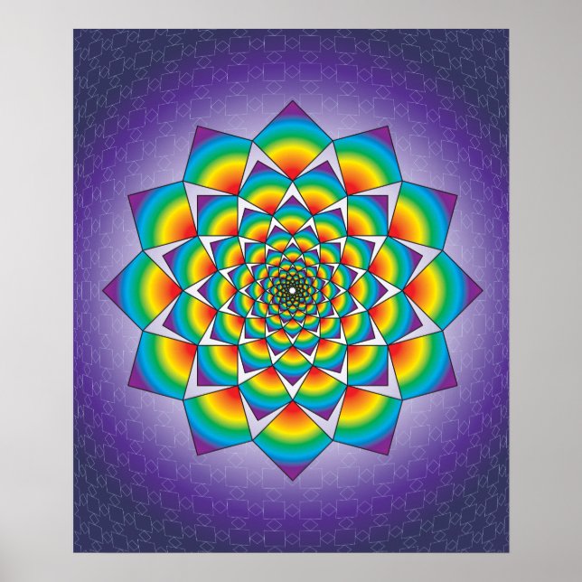 04 SWIRLING SQUARES MANDALA POSTER (Front)
