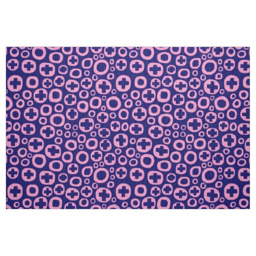 050215 - Pink on Deep Navy 000066 Fabric