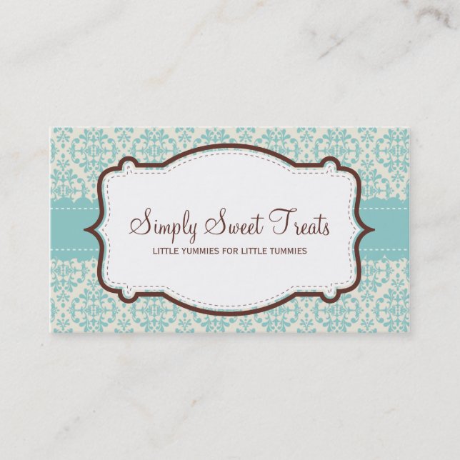 055-Amy :: business card -  funky damask v1 (Front)