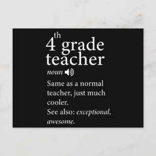 05 4th Grade Teacher Funny Definition Postcard