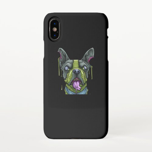 05Halloween Dog French Bulldog Zombie Apocalypse iPhone X Case