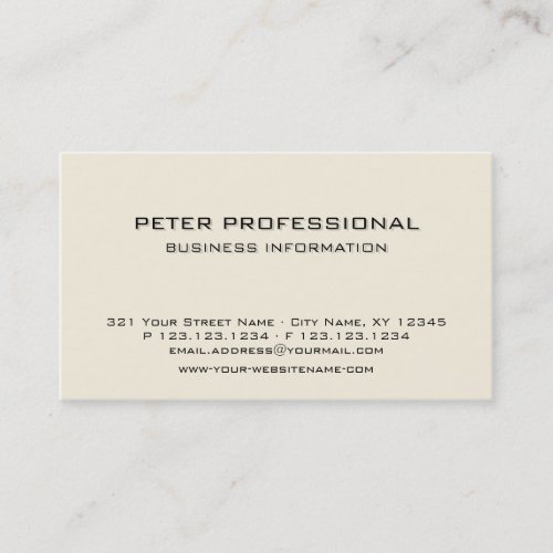 05 Modern Professional Business Card ivory cream