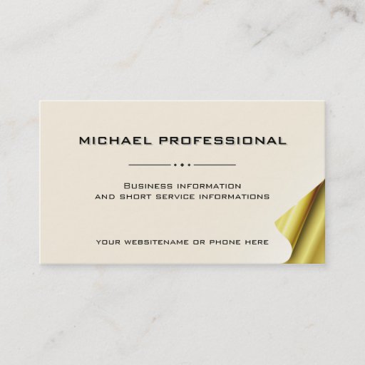 Customizable 05 Modern Professional Business Card ivory gold