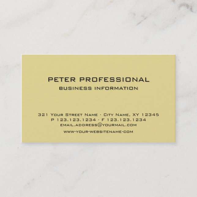 06 Modern Professional Business Card sand yellow (Front)