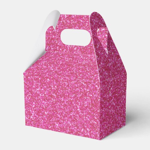 06 Pink Glitter Print Sparkles Gable Favor Boxes