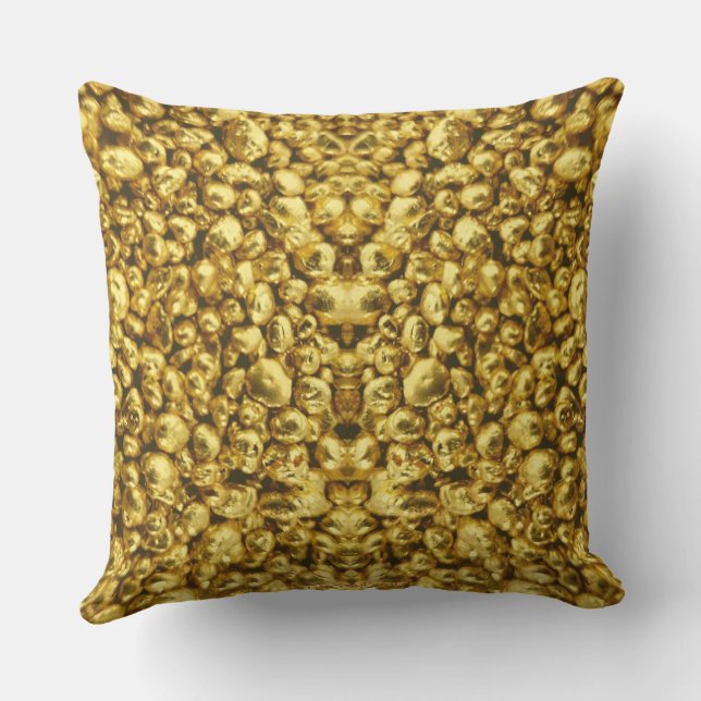 072025 Gold Shot Reflection  Throw Pillow (Back)