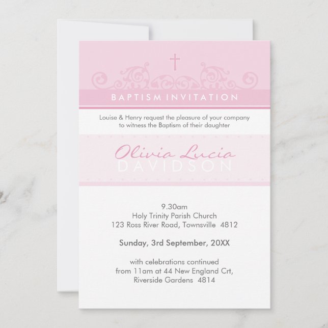 072 Sheryl :: Custom Baptism Invitations (Front)
