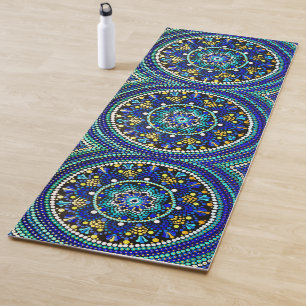 075 - Deep Blue Mandala Yoga Mat