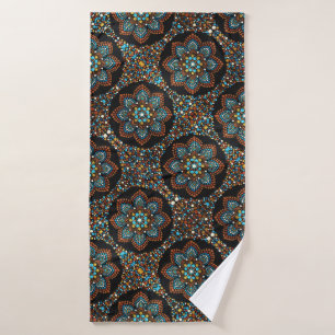 07 Brown and Turquoise Mandala Bath Towel