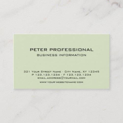 07 Modern Professional Business Card light green
