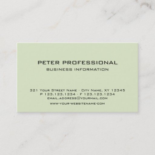 Customizable 07 Modern Professional Business Card light green