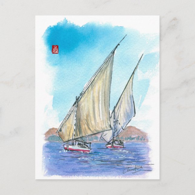 (083) Felucca Sailboats Postcard (Front)