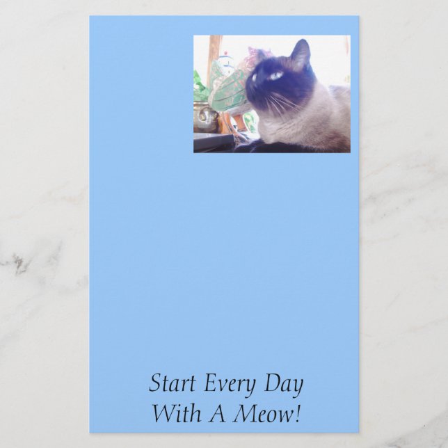 089, Start Every Day With A Meow!, Start Every ... Stationery (Front)