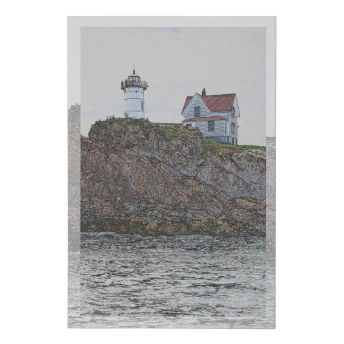 08_17_21 05 The Cape Neddick Lighthouse Maine Faux Canvas Print